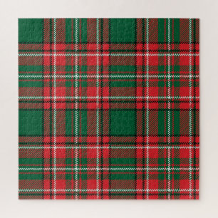 Traditionelles Tartan: kariertes rot-grünes Muster Puzzle