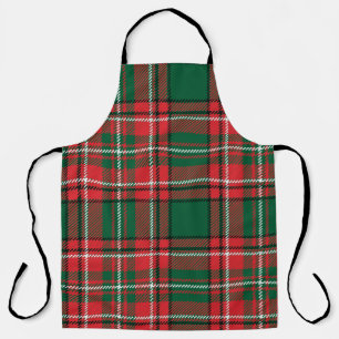 Traditionelles Tartan: kariertes rot-grünes Muster Schürze