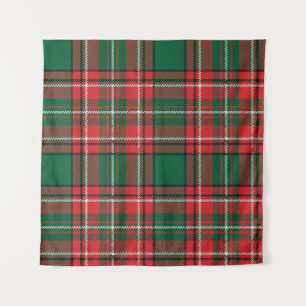 Traditionelles Tartan: kariertes rot-grünes Muster Wandteppich