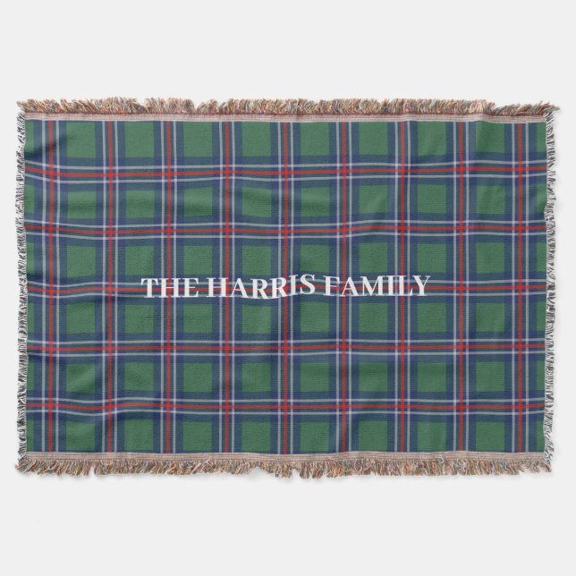 Traditionelles Tartan-Karomuster personalisiert Decke (Vorderseite)