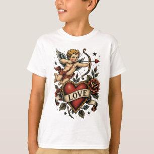 Traditionelles Tattoo-Herz T-Shirt