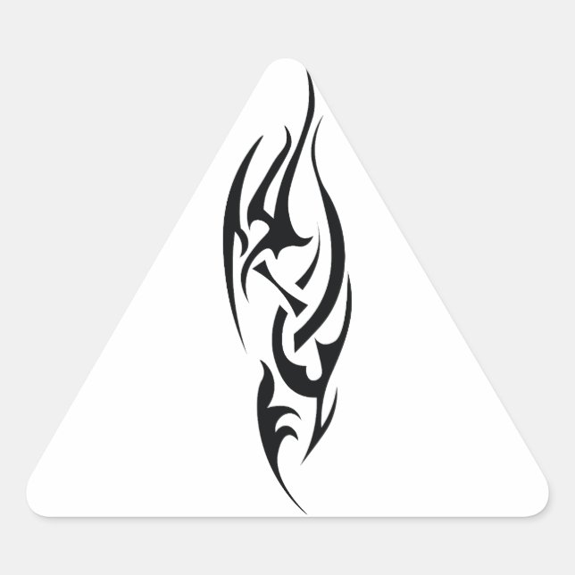 Traditionelles Tattoo-Kunst-inspiriertes Design Dreieckiger Aufkleber (Vorderseite)