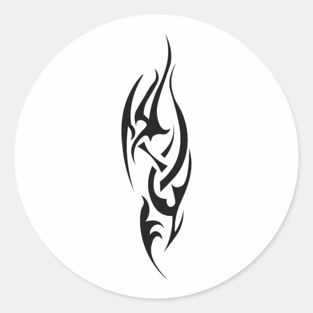 Traditionelles Tattoo-Kunst-inspiriertes Design Runder Aufkleber (Vorderseite)