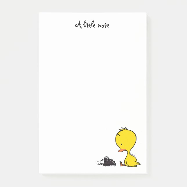 traditionelles Telefon u. niedliches ducky Post-it Klebezettel (Vorderseite)