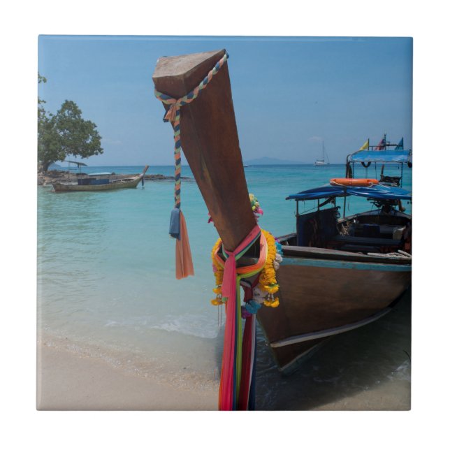 Traditionelles Thai-Boot Fliese (Vorderseite)