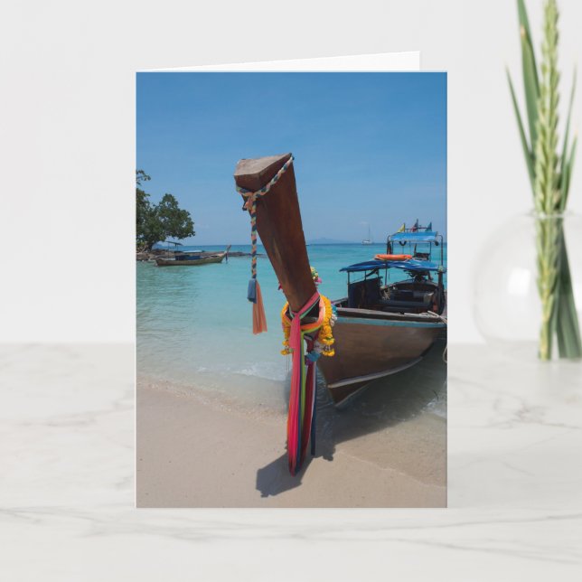 Traditionelles Thai-Boot Karte (Vorderseite)