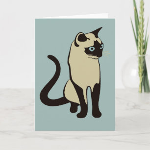 Traditionelles Thailändisches Katze Minimalistisch Karte