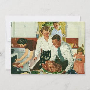Traditionelles Thanksgiving-Essen in der Küche Einladung