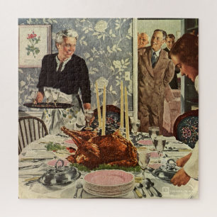 Traditionelles Thanksgiving-Truthahn-Dinner mit Fa Puzzle