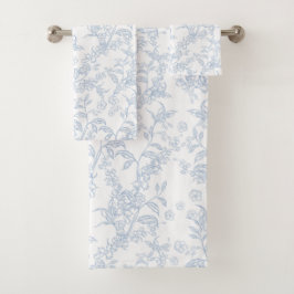 Traditionelles Toile-De-Jouy-Chinoiserie-Muster  Badhandtuch Set