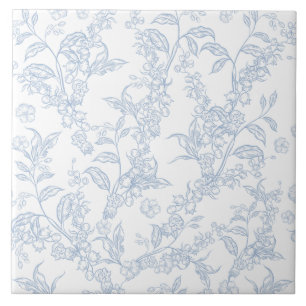 Traditionelles Toile-De-Jouy-Chinoiserie-Muster  Fliese