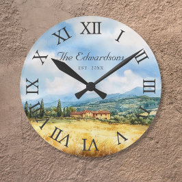 Traditionelles toskanisches Bauernhaus Runde Wanduhr