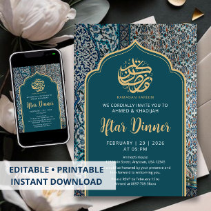 Traditionelles türkisches Mosaik-Ramadan-Iftar-Din Einladung