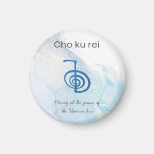 Traditionelles Usui Reiki Symbol Cho Ku Rei Blue Magnet