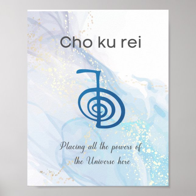 Traditionelles Usui Reiki Symbol Cho Ku Rei Poster (Vorne)