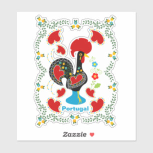 Traditionelles Verzeichnis Portugals in schwarz Aufkleber