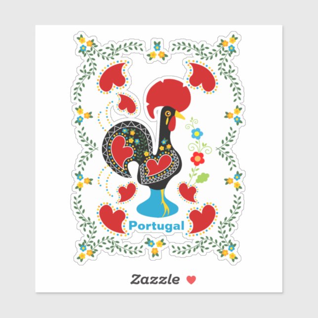 Traditionelles Verzeichnis Portugals in schwarz Aufkleber (Blatt)