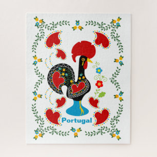 Traditionelles Verzeichnis Portugals in schwarz Puzzle