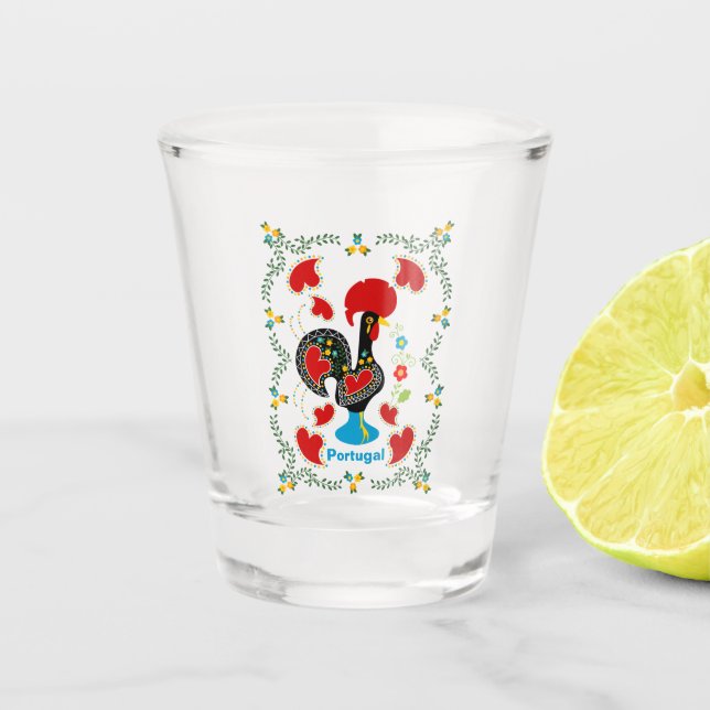 Traditionelles Verzeichnis Portugals in schwarz Schnapsglas (Vorderseite)