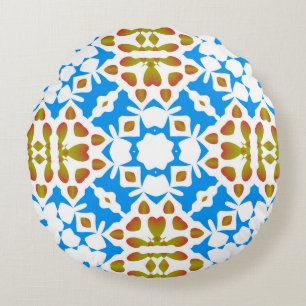 Traditionelles verziertes mexikanisches Talavera. Rundes Kissen