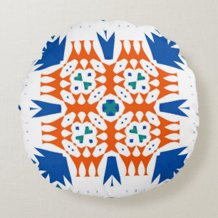 Traditionelles verziertes mexikanisches Talavera. Rundes Kissen