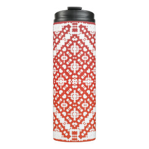 Traditionelles verziertes mexikanisches Talavera. Thermosbecher