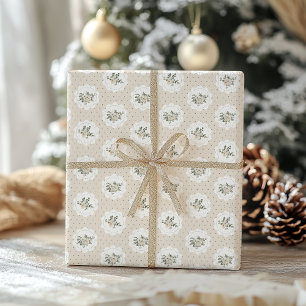 Traditionelles Vintage-Beige-Christmas-Geschenkpap Geschenkpapier