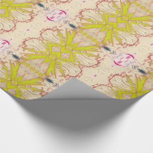 Traditionelles Vintages GoldChartreuse gelbe Geschenkpapier