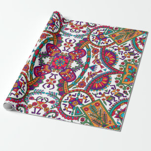 Traditionelles Volkskunst-Designart,ethnisch,Hinte Geschenkpapier