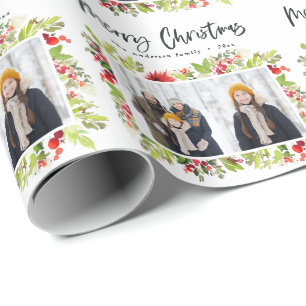 Traditionelles Wasserfarbengrün + Weihnachten zum Geschenkpapier