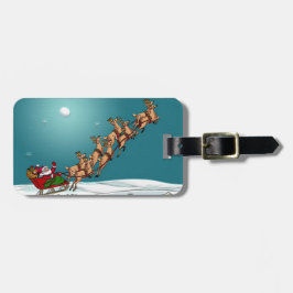 Traditionelles Weihnachten Sankt und Ren Gepäckanhänger