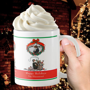 Traditionelles Weihnachten Vintage Santa Foto Urla Kaffeetasse