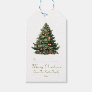 Traditionelles Weihnachtsbaum-Geschenk-Tag Geschenkanhänger