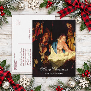 Traditionelles Weihnachtsbild Jesu Christi Feiertagspostkarte