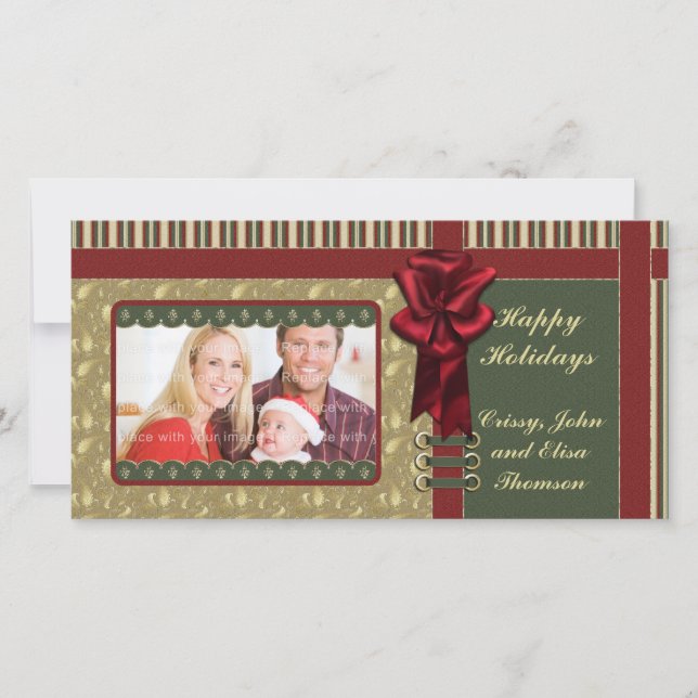 Traditionelles Weihnachtsdesign Feiertagskarte (Vorderseite)