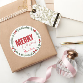 Traditionelles Weihnachtslabel in runder Form Aufkleber