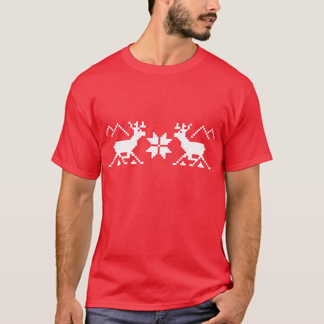 Traditionelles Weihnachtsren T-Shirt (Vorderseite)