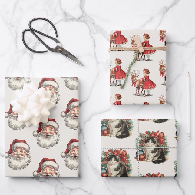 Traditionelles Weihnachtswrapping Papier (Vorderseite)