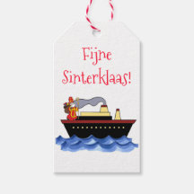 Traditionelles weißes Sinterklaas-Geschenklabel
