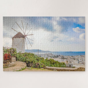 Traditionelles Windmühle griechischen Dorf Mykonos Puzzle