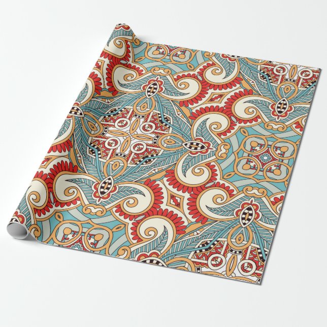 Traditionelles Ziergebirge Paisley Bandanna. Yo Geschenkpapier (Ungerollt)