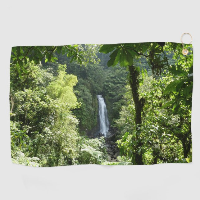 Trafalgar Falls Tropical Rainforest Fotografie Golfhandtuch (Horizontal)