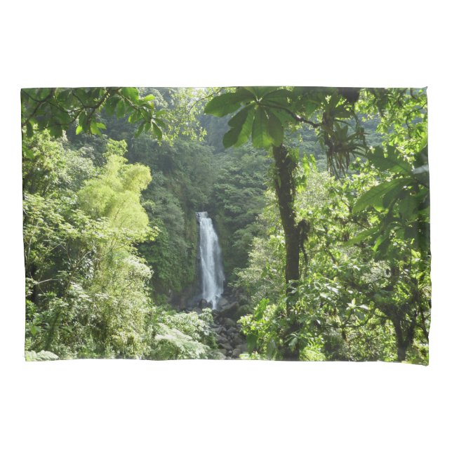 Trafalgar Falls Tropical Rainforest Fotografie Kissenbezug (Vorderseite)