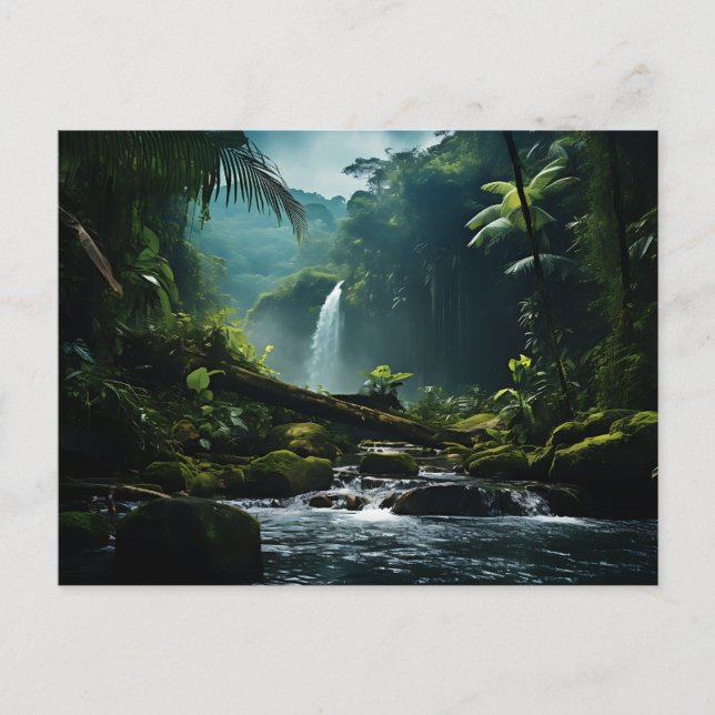 Trafalgar Falls Tropical Rainforest Fotografie Postkarte (Vorderseite)