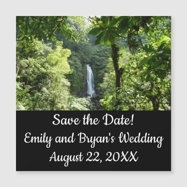 Trafalgar Falls Tropical Rainforest Save the Date Magnetkarte (Vorderseite)