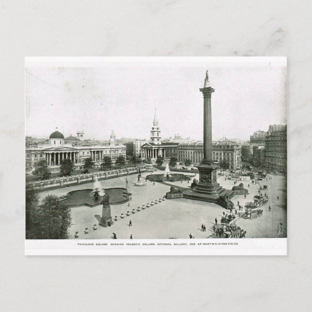 Trafalgar Square 1900 Postkarte (Vorderseite)