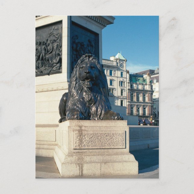 Trafalgar Square Lion, London UK Postcard Postkarte (Vorderseite)