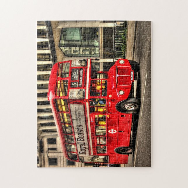 Trafalgar Square London Double Decker Bus Puzzle (Vertikal)