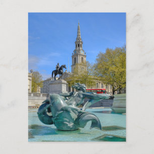 Trafalgar Square, London UK Postcard Postkarte