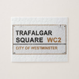 Trafalgar Square London - Vintage Schilder Puzzle